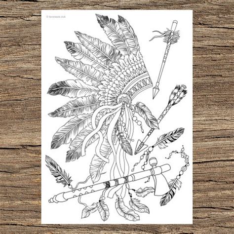 Tribal Art Printable Adult Coloring Page From Favoreads Etsy