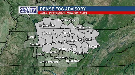 Dense Fog Advisory Issued For Northern Middle Tennessee Counties Wztv