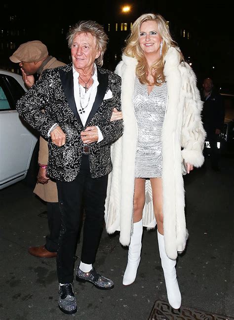 Rod Stewart And Wife Penny Lancaster Match In Silver On Date Night