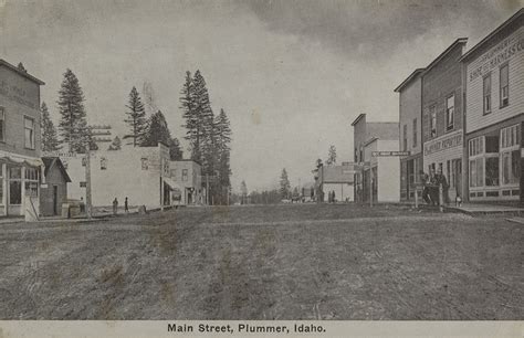 Main Street Plummer Idaho Northwest Historical Postcards Collection