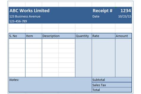 How To Create Receipts In Excel