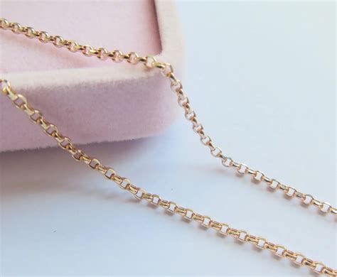 Authentic K Rose Gold Necklace Classic Rolo Link Chain Necklace Cm