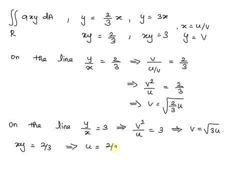 Solved Use The Given Transformation To Evaluate The Integral âˆ R 9xy Da Where R Is The Region