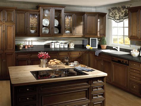 Kitchen cherry cabinets & cupboards. Dark Kitchen Cabinets with Light Wood Floors | DeWils ...