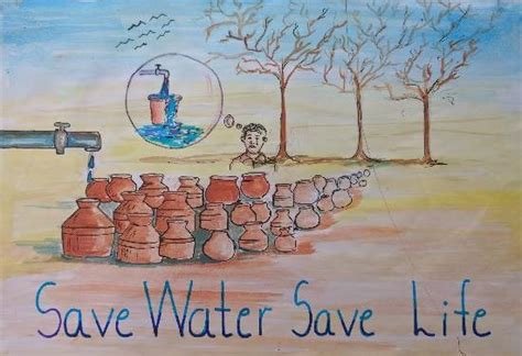 Save Water Painting By Arshad Atique Sarang