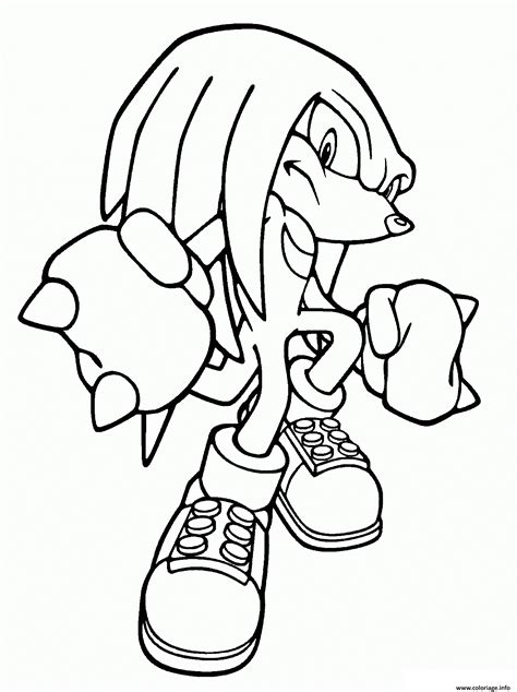 Coloriage Knuckles The Echidna Dessin Sonic à imprimer