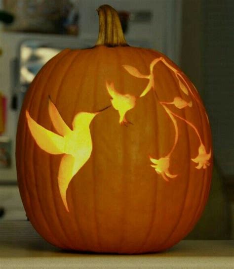 Hummingbird Pumpkin Carving Pumpkin Carving Designs Creative
