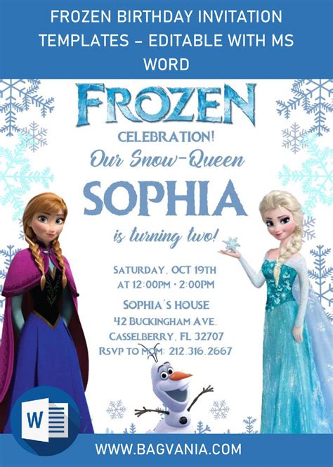 Frozen Birthday Party Invitations Free Printable Birthday Invitation