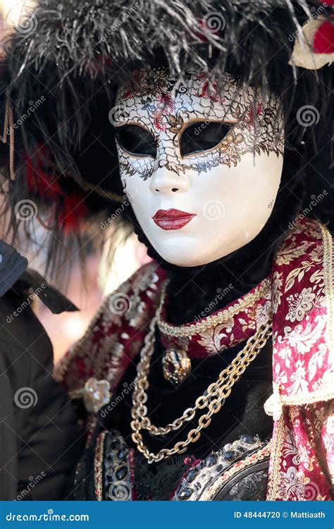 Masked Woman At The Carnival Of Venice Editorial Image Image Of