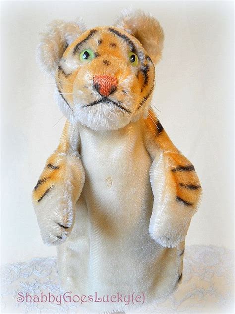 Steiff Hand Puppet Tiger Made 1952 1963 Old Mohair Glove Etsy Hand