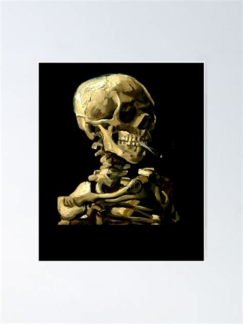 Vincent Van Gogh Skeleton Skull Smoking Cigarette Art Lover Gift T