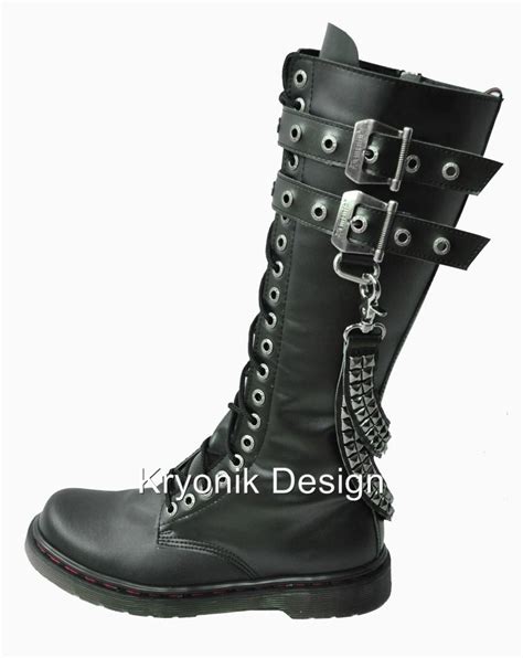 demonia women s goth military punk combat 1 heel lace up knee high boots ebay