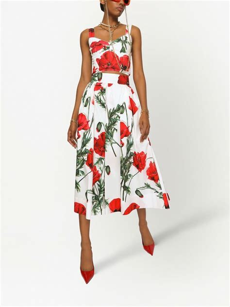 Dolce Gabbana Floral Print Bustier Top In Multicolour ModeSens