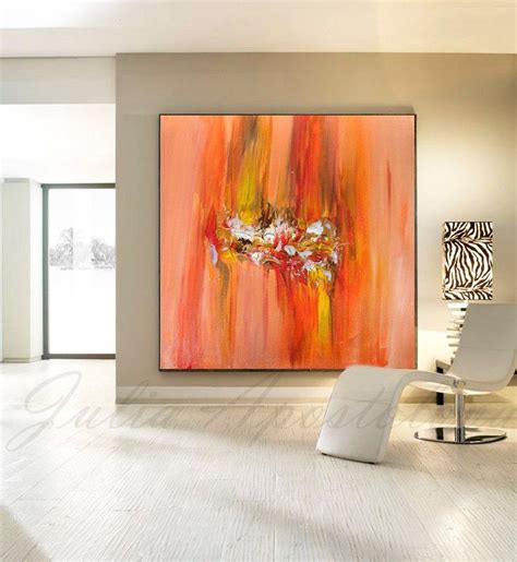 Orange Abstract Art Minimalist Painting Orange Wall Art Autumn