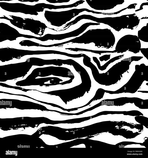 Brush Painted Zebra Seamless Pattern Black And White Stripes Grunge
