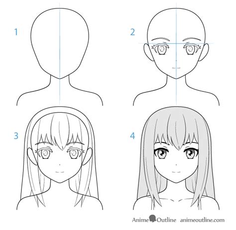 Female Anime Character Face Drawing Step By Step Drawing Anime Bodies