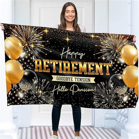 Happy Retirement Banner Congratulations Sign Retirement Party Sign My