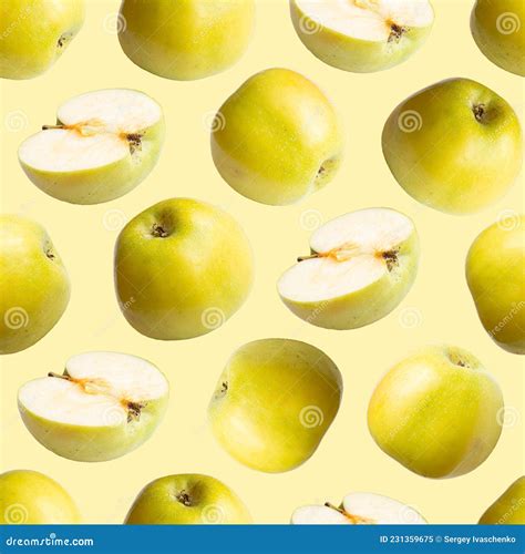 Seamless Texture From Green Apples Stock Image Image Of Diet Yellow