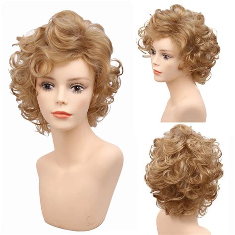 Curly Short Synthetic Wig Short Cosplay Blonde Wig Short Blonde Wigs Women Synthetic Wigs