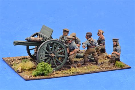 Brit09 18 Pounder Gun And 6 Crew Separate Heads