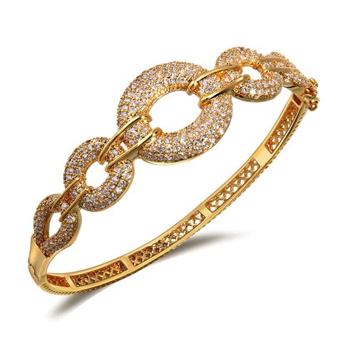 White Gold Plated Fashion Bangle Luxury Hollow Design Indian Bangles