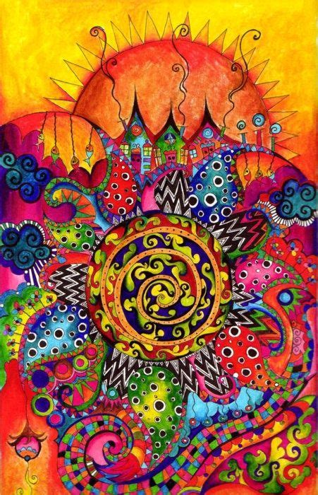 Art And Collectibles Happy Abstract Colorful Psychedelic Painting Poster