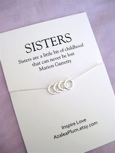 4 Sisters Necklace Four Sisters Sterling Silver Sister Necklace