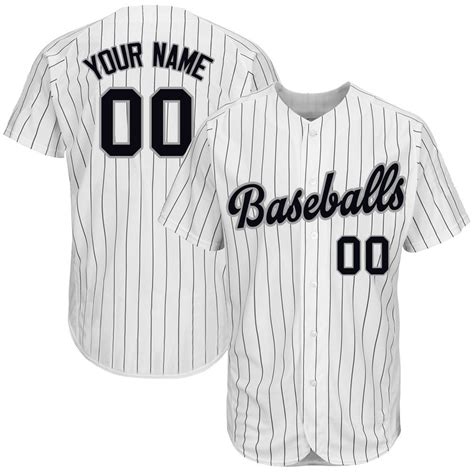 Custom Baseball Jersey Personalized Mesh Pinstripe Button Down Shirts