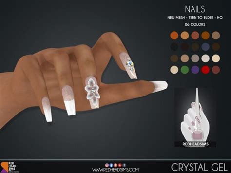 Crystal Gel Nails At Redheadsims Sims 4 Updates