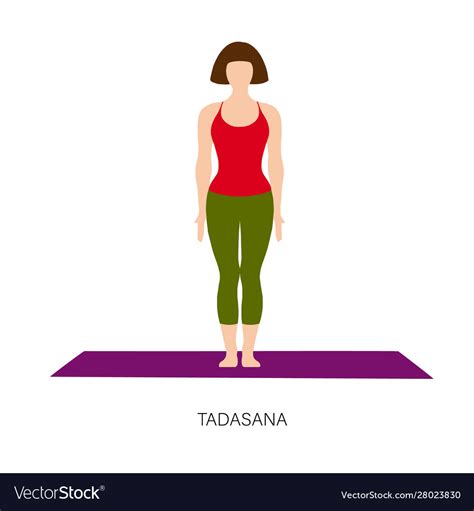 Woman In Tadasana Or Mountain Yoga Pose Royalty Free Vector