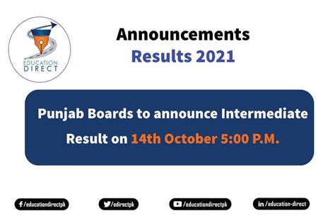 Punjab Boards To Announce The Intermediate Results On 14th October