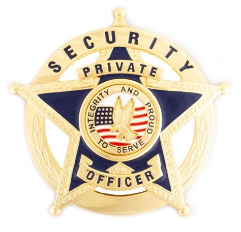 Security Private Officer Gold 5 Point Star Badge