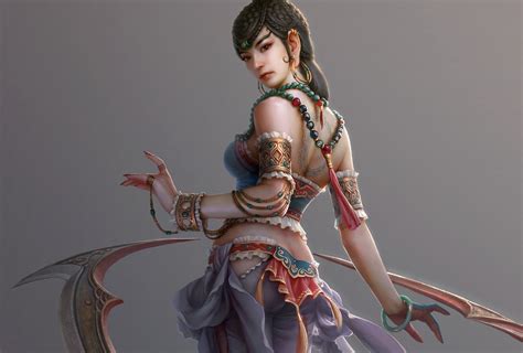 Fantasy Art Women Tattoo Asian Oriental Cg Digital Art