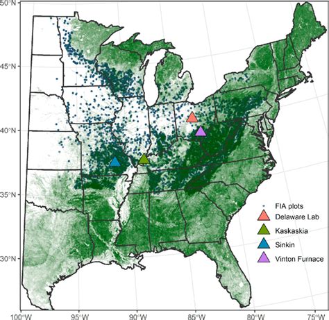 Map Of Hardwood Forests In The Eastern Us Displayed As Nlcd Estimated