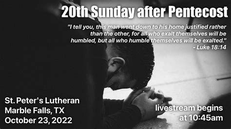 St Peters Lutheran Worship October 23 2022 1045am Youtube