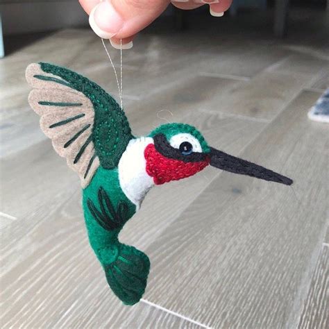 Hummingbird Sewing Pattern Pdf Backyard Bird Stuffed Ornament Felt