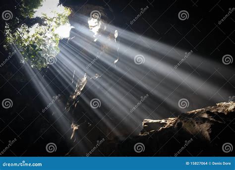 Light Beams In Cave Stock Photo Image Of Beauty Sunbeam 15827064