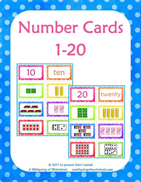 Number Cards 1 20 Elementary Worksheets Holiday Math Worksheets