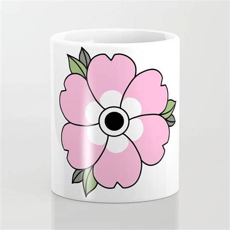 Flower Coffee Mug Ceramic Mug Large Pink Flower 11oz Etsy Mug Ceramic Mugs Green Ts