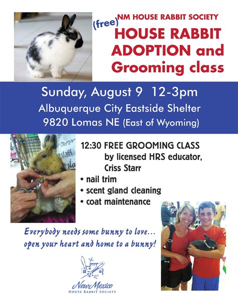 Albuquerque Shelter Adoption Event New Mexico House Rabbit Society