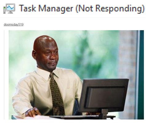 Task Manager Not Responding Screenshots Of Despair Know Your Meme