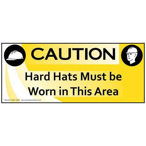 Caution Hard Hats Must Be Worn In This Area Banner Nhe 19495 Ppe