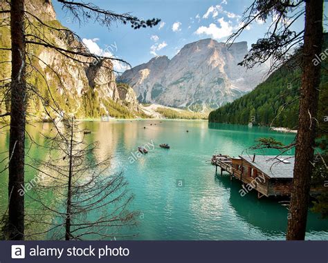 Braies Lake Dolomites Trentino Alto Adige Val Pusteria Italy