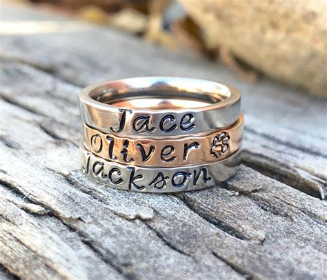 Stacking Rings Stacking Name Ring Stackable Personalized Etsy