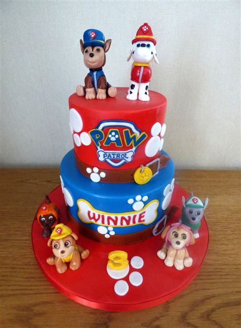 2 Tier Paw Patrol With Characters Birthday Cake Susies Cakes