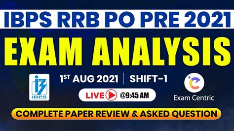 Ibps Rrb Po Pre Exam Analysis St Shift St August Paper