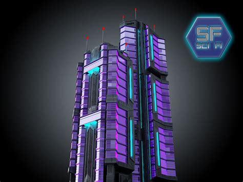 84 Cool Cyberpunk Buildings 3d Model Free Mockup