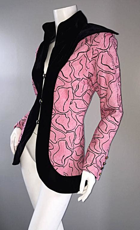 Fabulous Vintage Emanuel Ungaro Pink Black Avant Garde Jacket Blazer