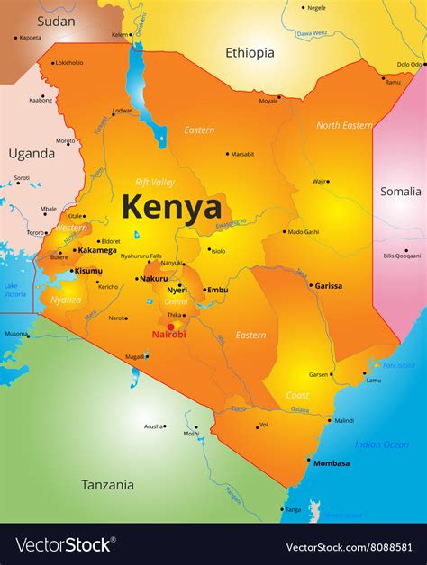Kenya location map copy.png 545 × 600; Color map of Kenya country Royalty Free Vector Image
