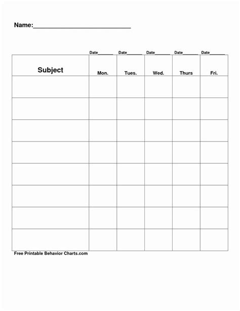 30 Free Blank Chart Templates Example Document Template